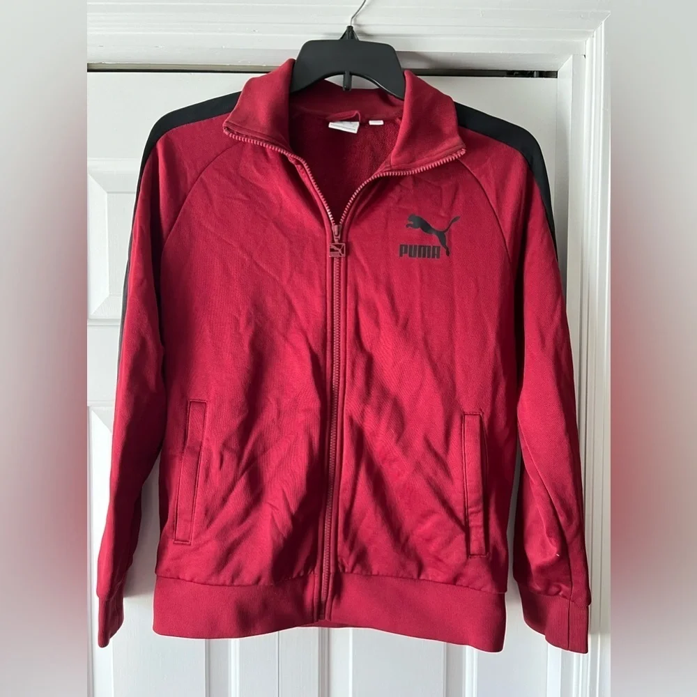 Puma Men's Rhubarb/Black Track Jacket LNWOT S #1299